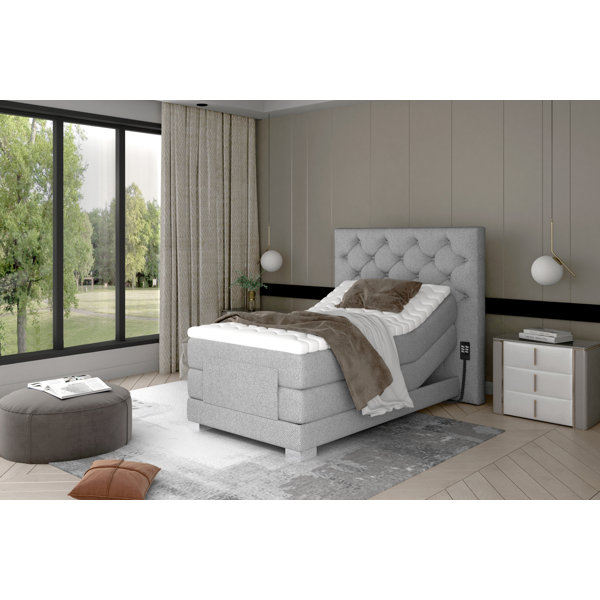 Brayden Studio Elektrisch verstellbares Boxspringbett Glora mit Topper